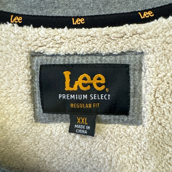 Lee Premium Select Regular Fit Grey Gray Fleece Lined Winter Shirt Men’s XXL - Picture 3 of 7